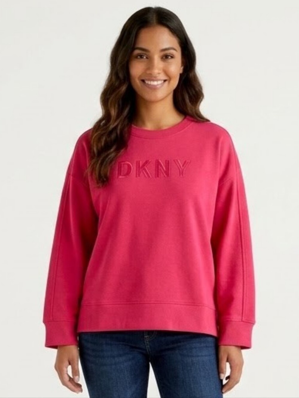 DKNY Rose Pink Crewneck Logo Sweatshirt